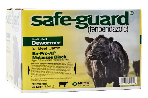 Safe-Guard Medicated Cattle Dewormer En-Pro-Al Molasses Block, 25 lb.